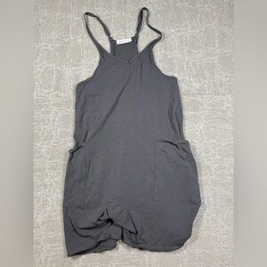 Oufeiya Casual Pocket Short Romper Gray Womens Size 4 Small
